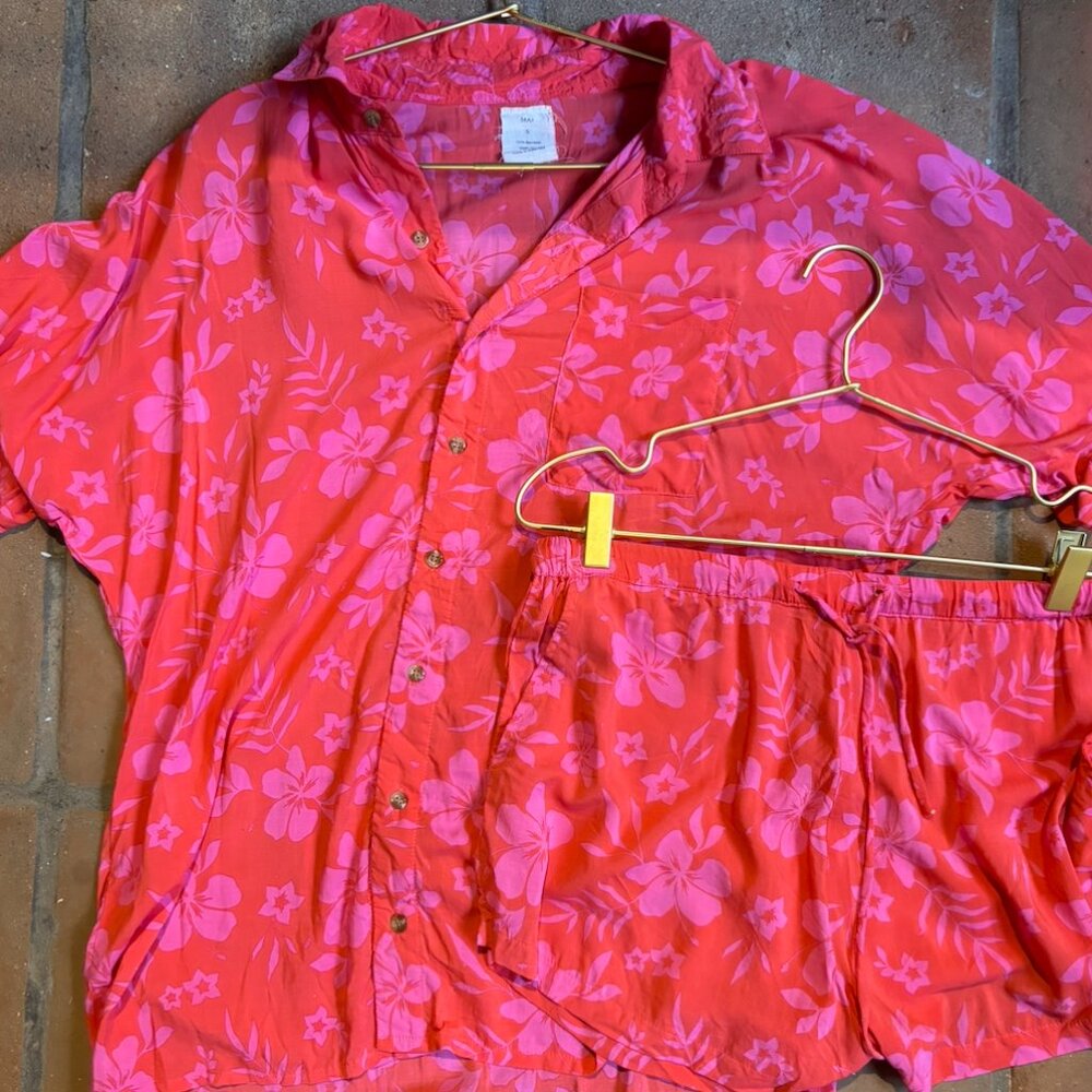 MAI DYLAN TOP AND AVA SHORT  in Pink Sundays print -SOLD AS A SET